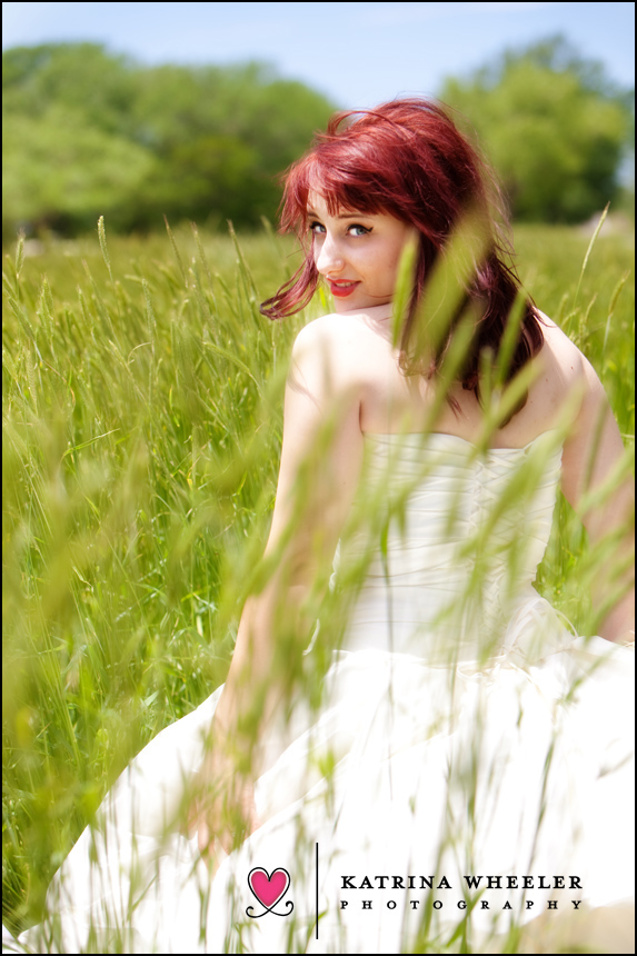 Bride in Wheat field, oklahoma